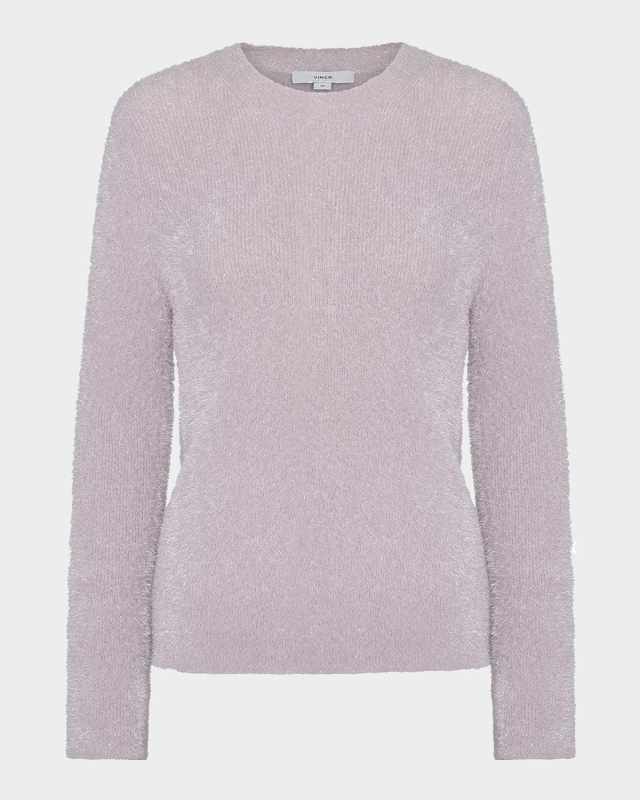 Lurex Eyelash Knit Pullover Top